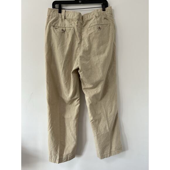 Tommy Bahama Relax Ripstop Khaki Drawstring Pants Cotton Linen Blend Mens 34 - Picture 5 of 12